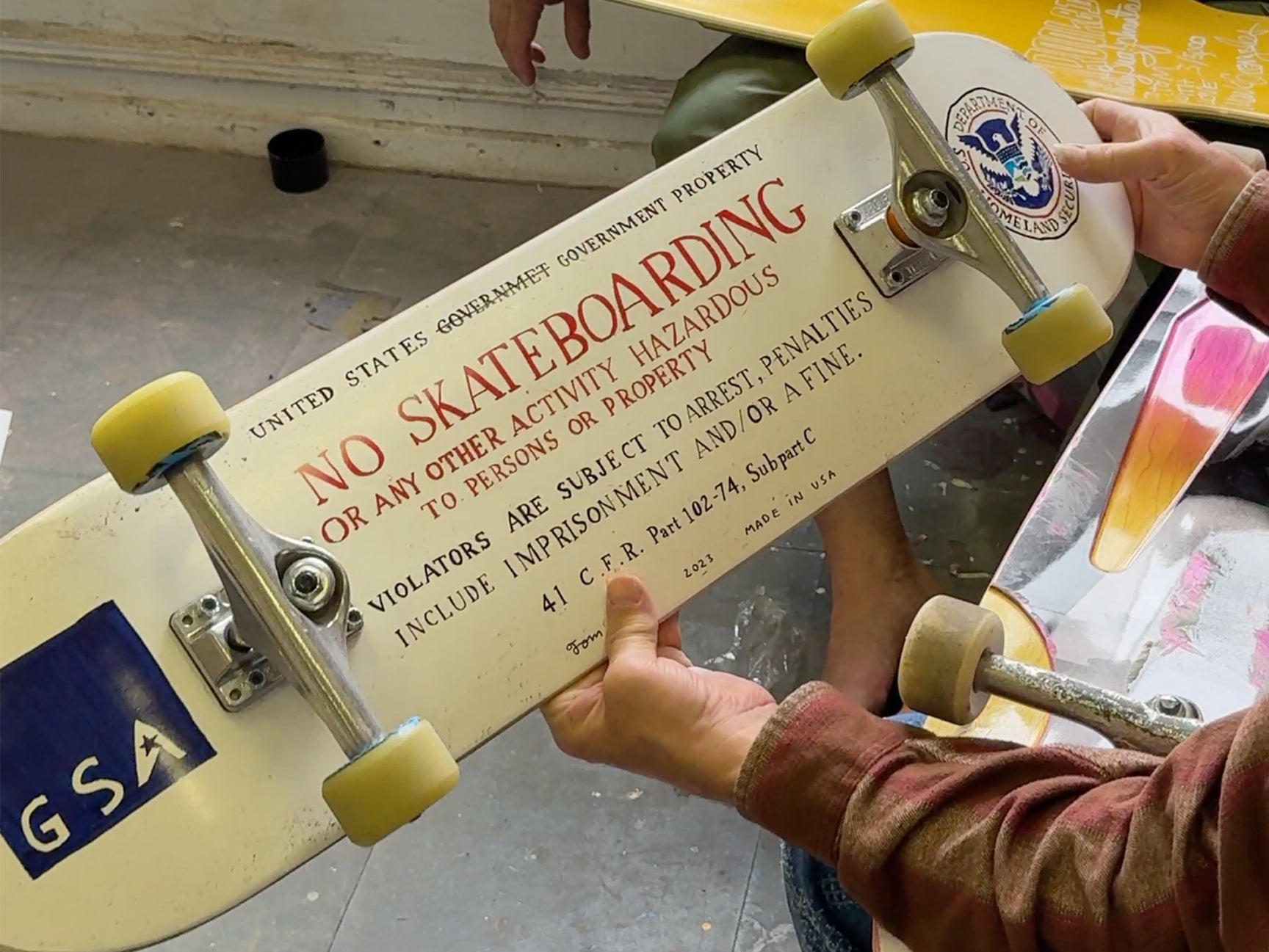 No Skateboarding Skateboard Deck Tom Sachs Store
