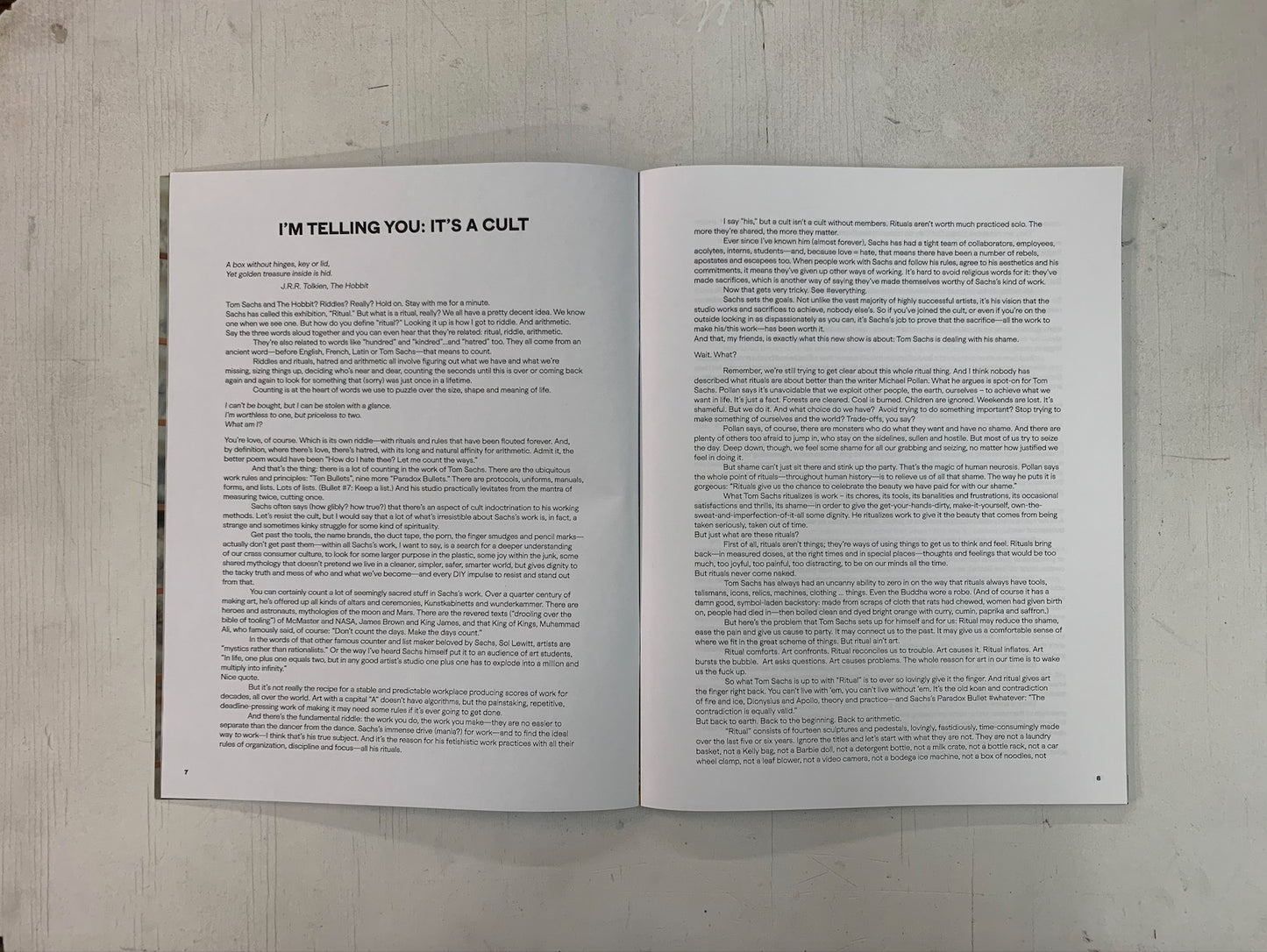 Tom Sachs: Ritual Catalogue - London